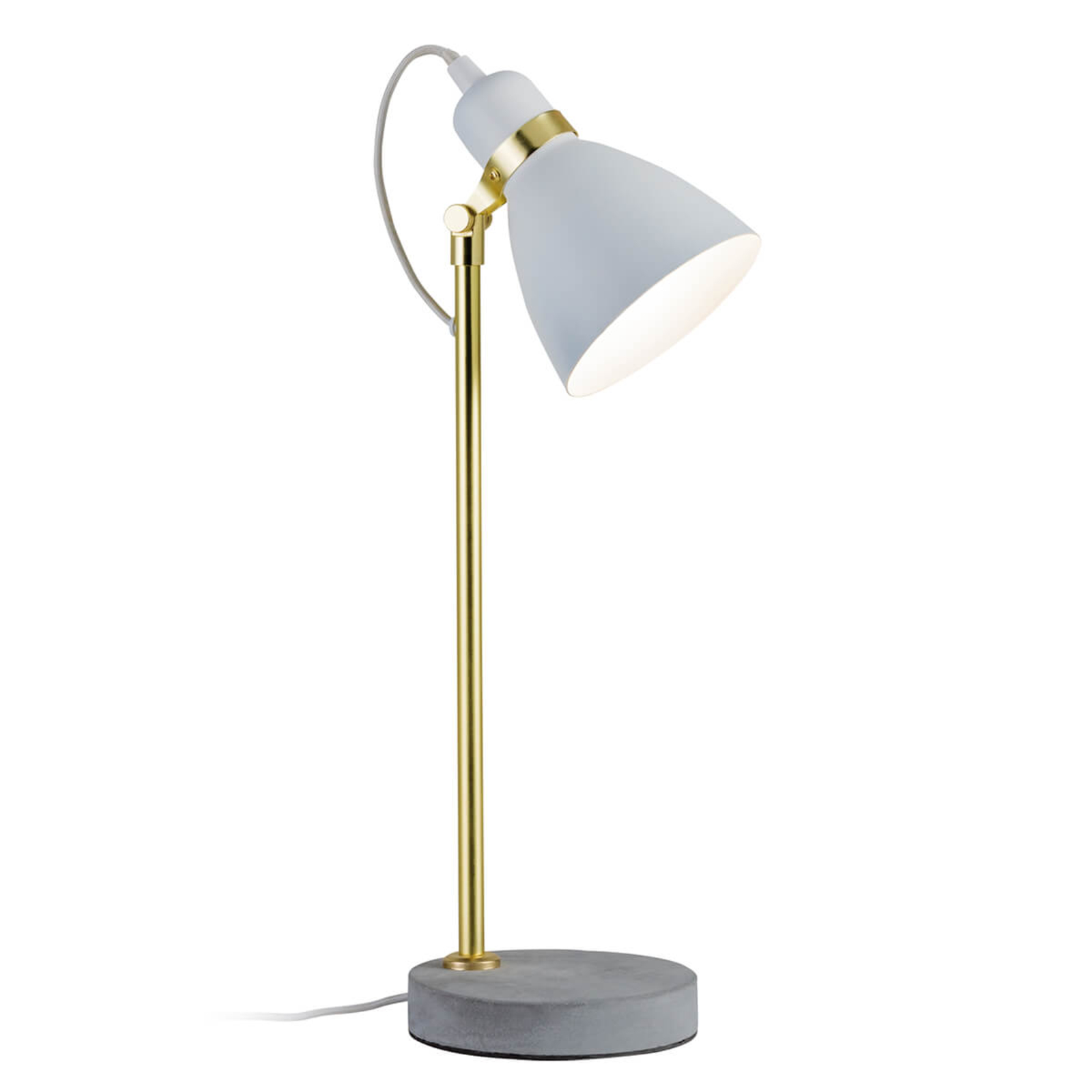 Paulmann Trendy table lamp Orm, for Living / Dining Room, metal, concrete, fabric, E27, 20 W, energy efficiency: A++, H: 50 cm
