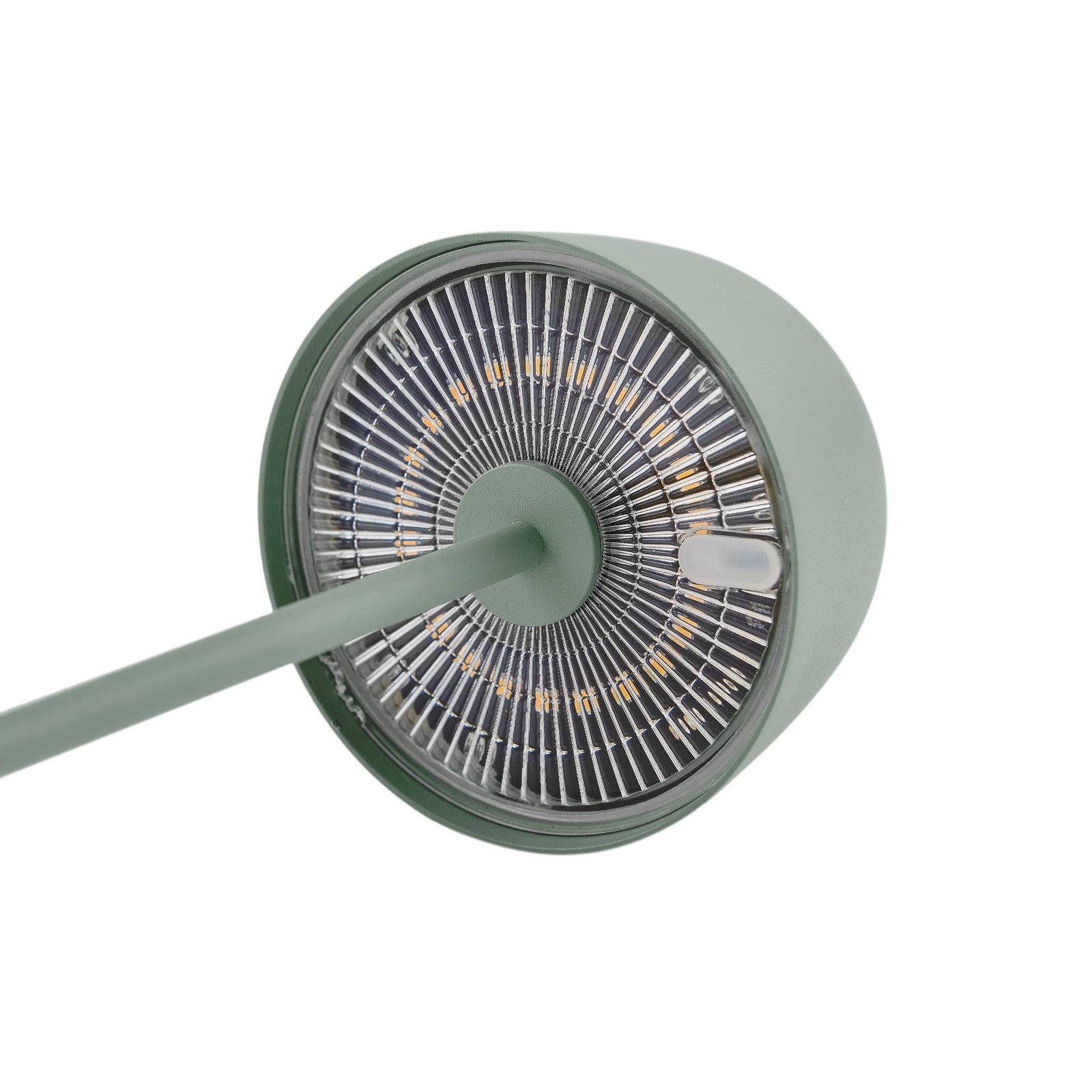 Lindby Candeeiro de mesa LED recarregável Arietty, verde, regulável, IP54