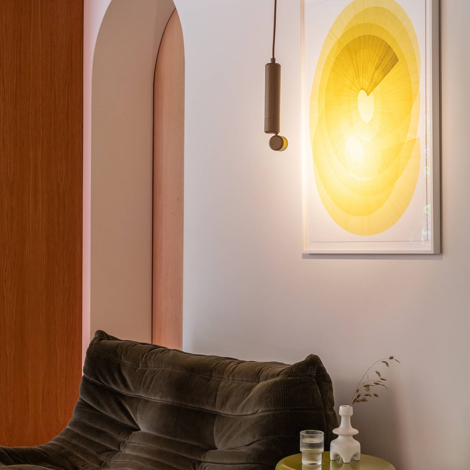 IT´S ABOUT ROMI IT'S ABOUT ROMI LED hanglamp Milan, bruin, Ø 6 cm, metaal