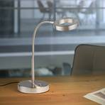 LED stolní lampa Hensko s ohebným ramenem, stmívač