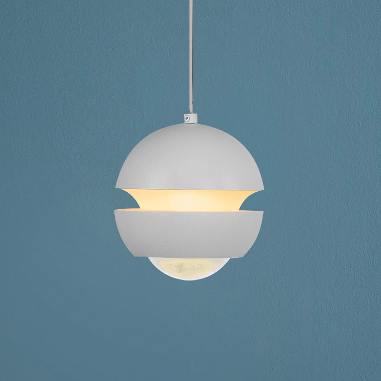 SCHÖNER WOHNEN LED pendant light Lini, white, 1-bulb, 3,000 K