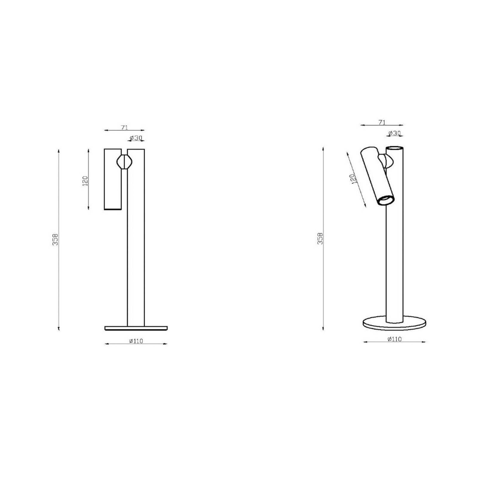 Akumulatorowa lampa stołowa LED Antrim, czarna, 1-punktowa, IP54, ściemniana