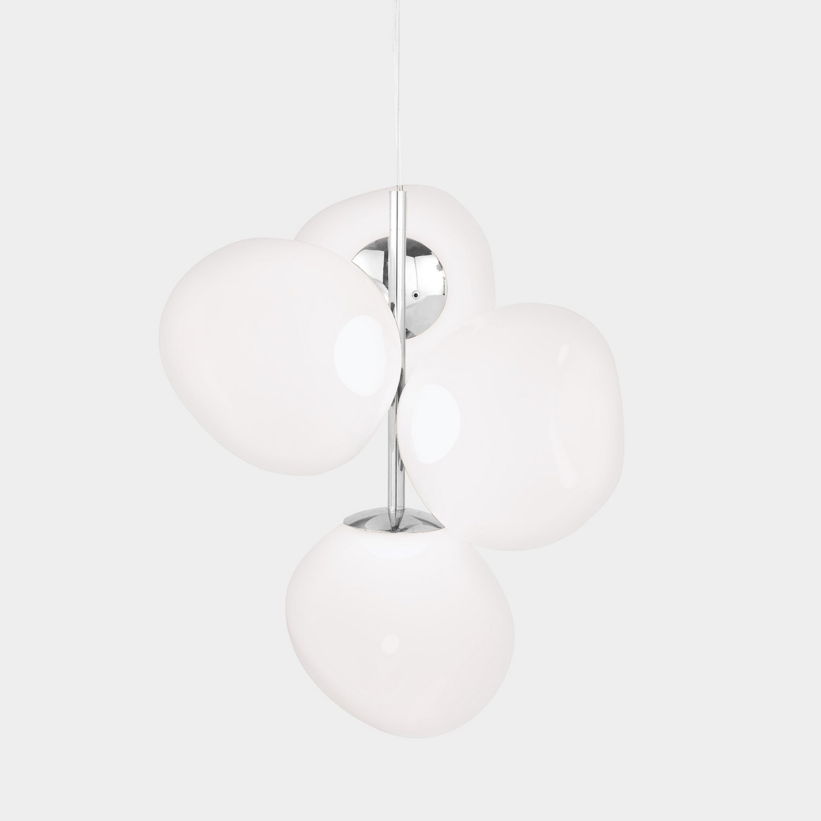 Tom Dixon Melt Chandelier Mini, opal/silver, Ø 55 cm