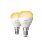 Pære Philips Hue White&Amb. 5,1W Luster Tropfen 2 pack. E14 - Philips Hue