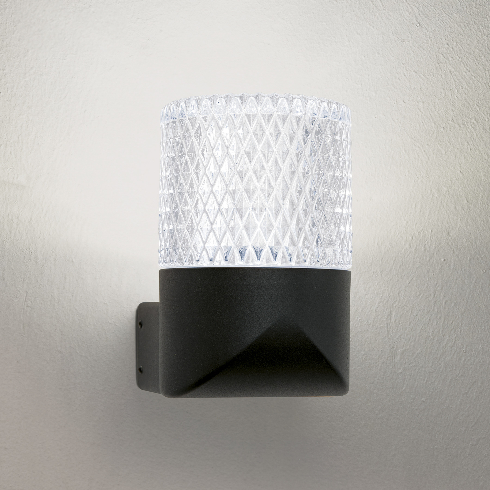 LED lauko sieninis šviestuvas "Mondo", juodas, aukštis 12 cm, aliuminis