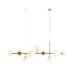 Hanglamp Dione, opaal/goud, 9-lamps