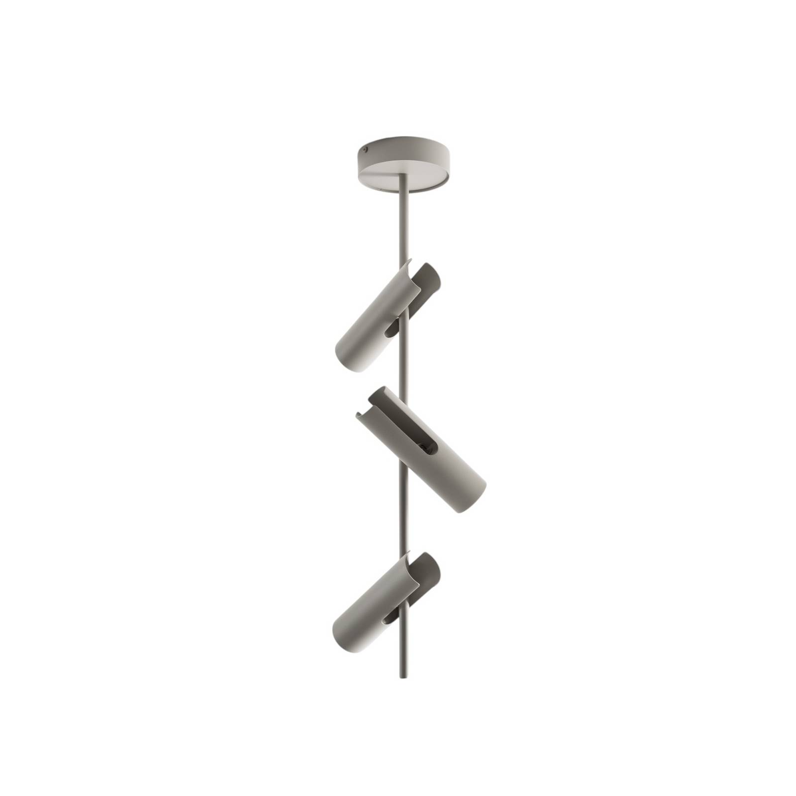 Reflektor sufitowy Leda 3, taupe, 3-punktowa, stal, GU10, wysokość 76 cm