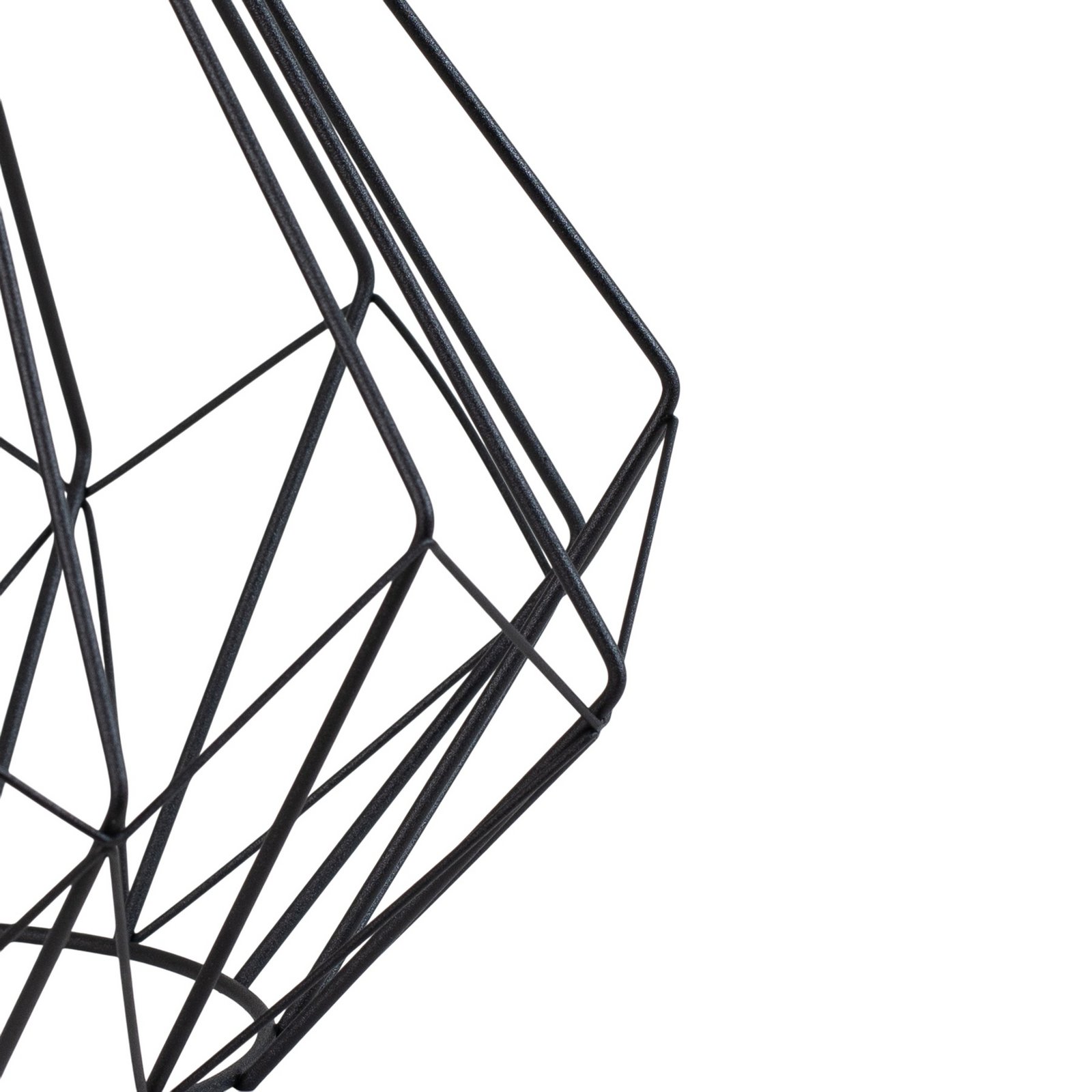 Hengelampe Diamond, svart, metall, Ø 37 cm, E27