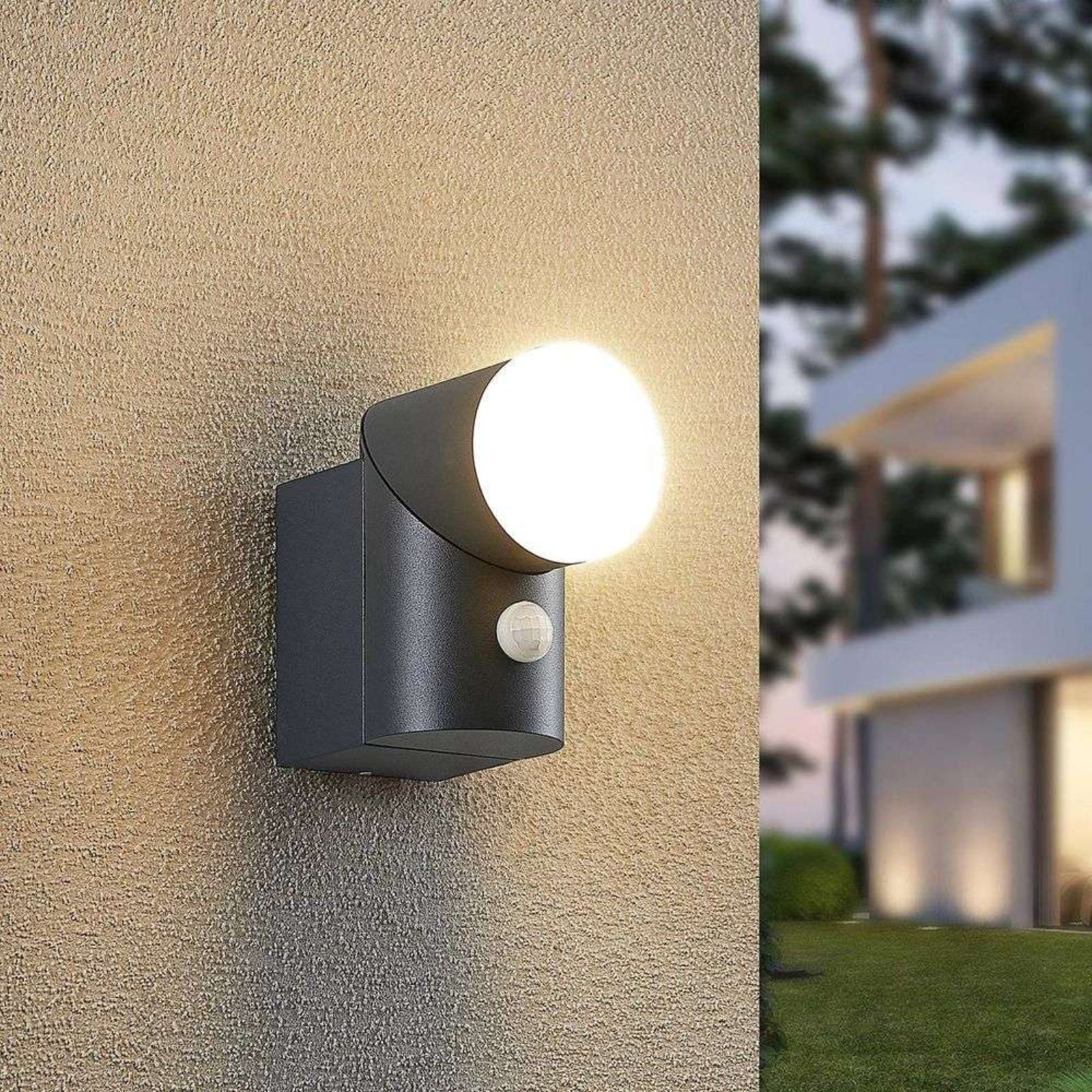 Aspyn Aplica de Exterior w/Sensor Dark Grey - Lindby