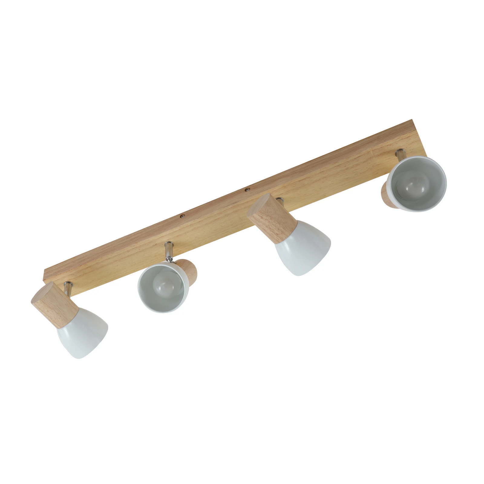 Lindby Deckenleuchte Thorin, 67 cm, 4-flg., weiß, Holz, E14