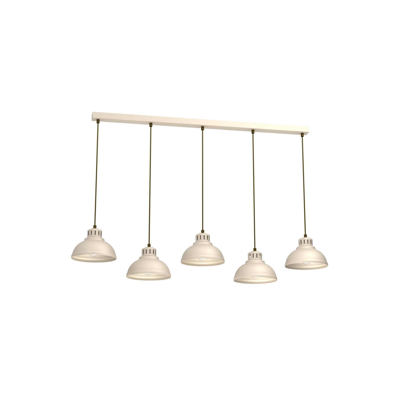 Suspension Sven, 5 lampes, beige, acier