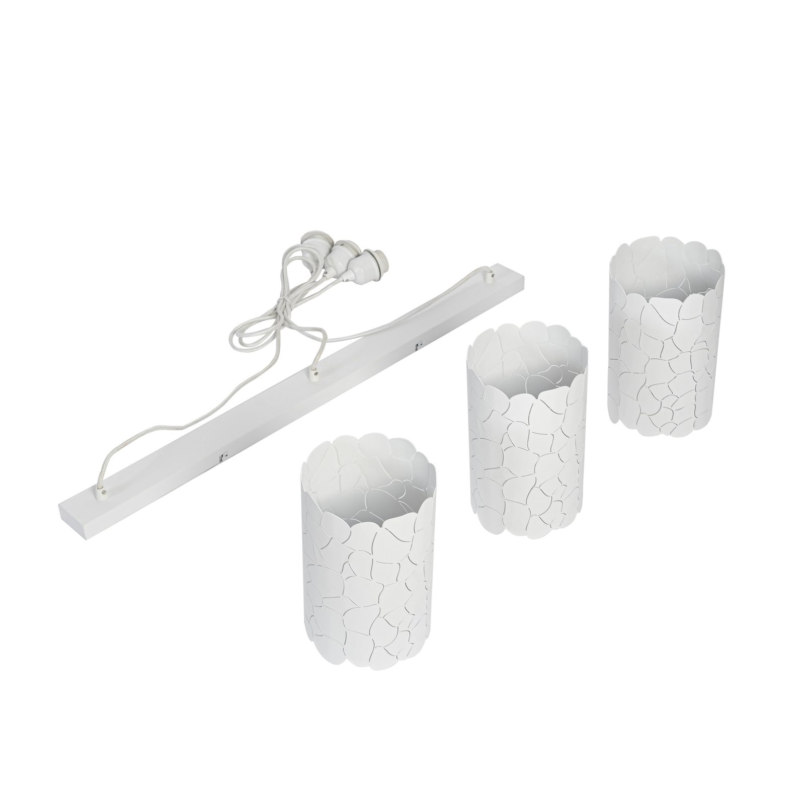 Lindby hanglamp Aralena, wit, 3-lamps, lengte 92 cm