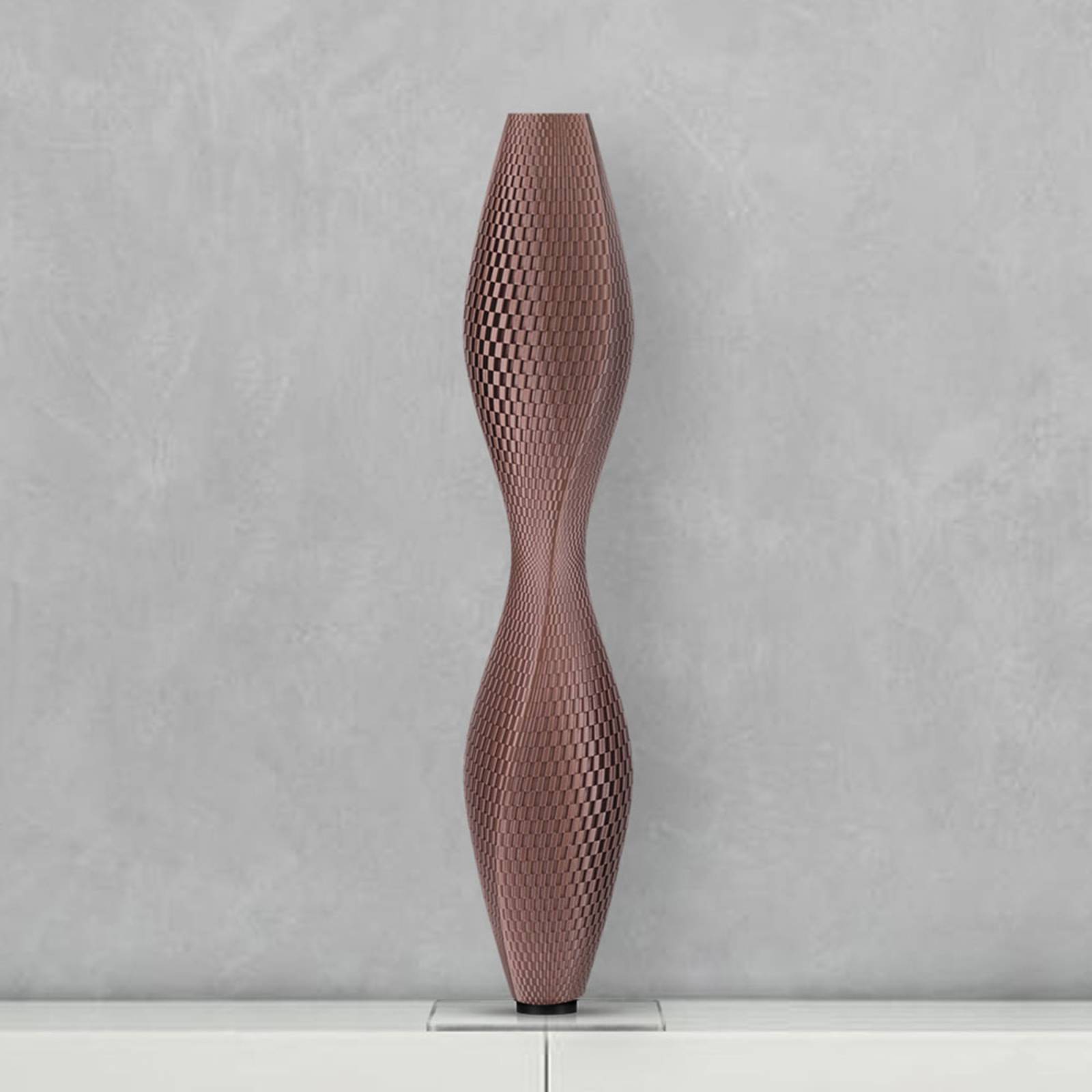 LED-Stehleuchte Flechtwerk Lava, 75cm, kupfer