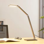 Lucande LED galda lampa Mion, 41 cm, leņķveida, aptumšojama