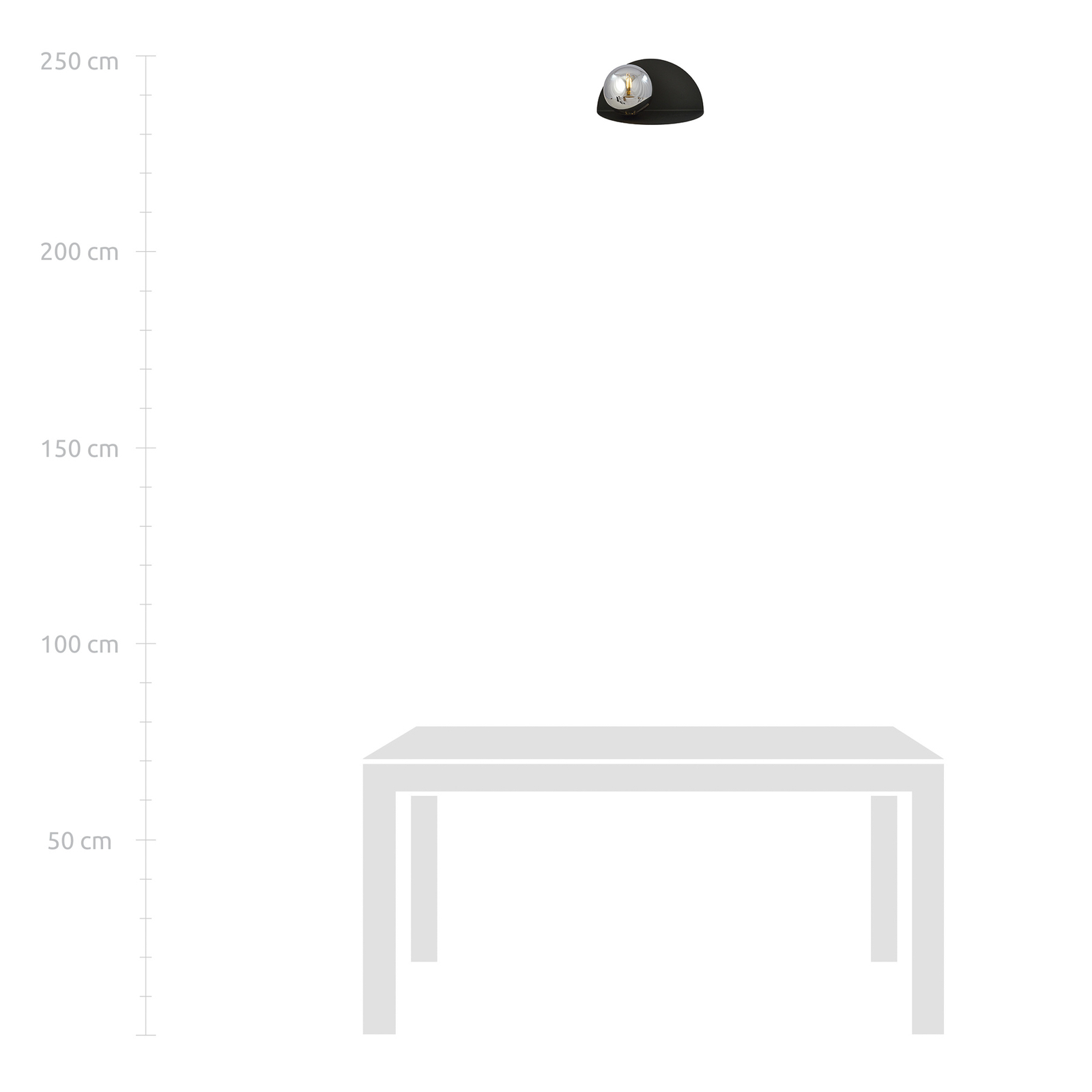 Wandlamp vorm 8, 30 cm x 15 cm, zwart/grafiet