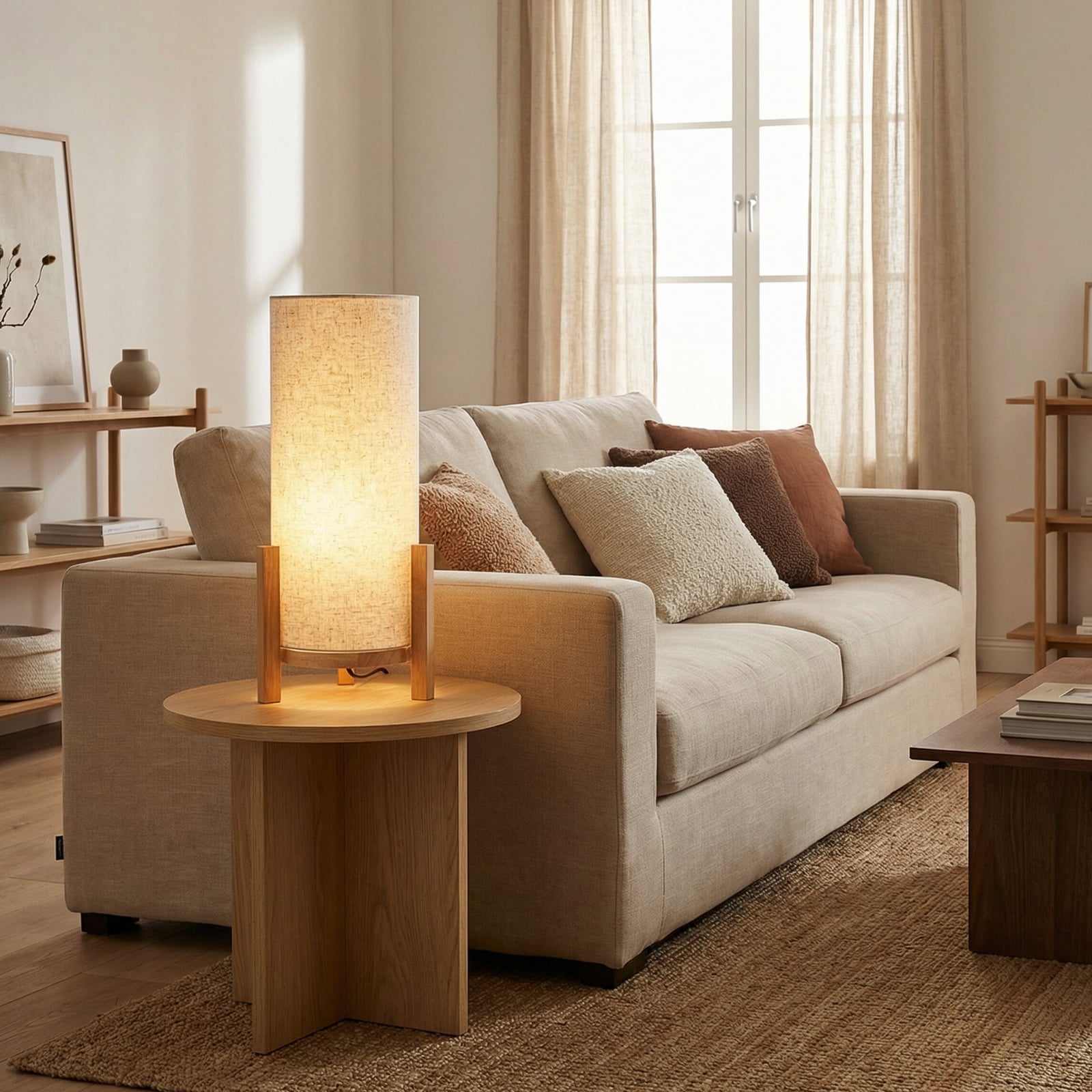 Madita LED table lamp, height 48 cm, Natur/linen Madita LED table lamp, height 48 cm, Natur/linen