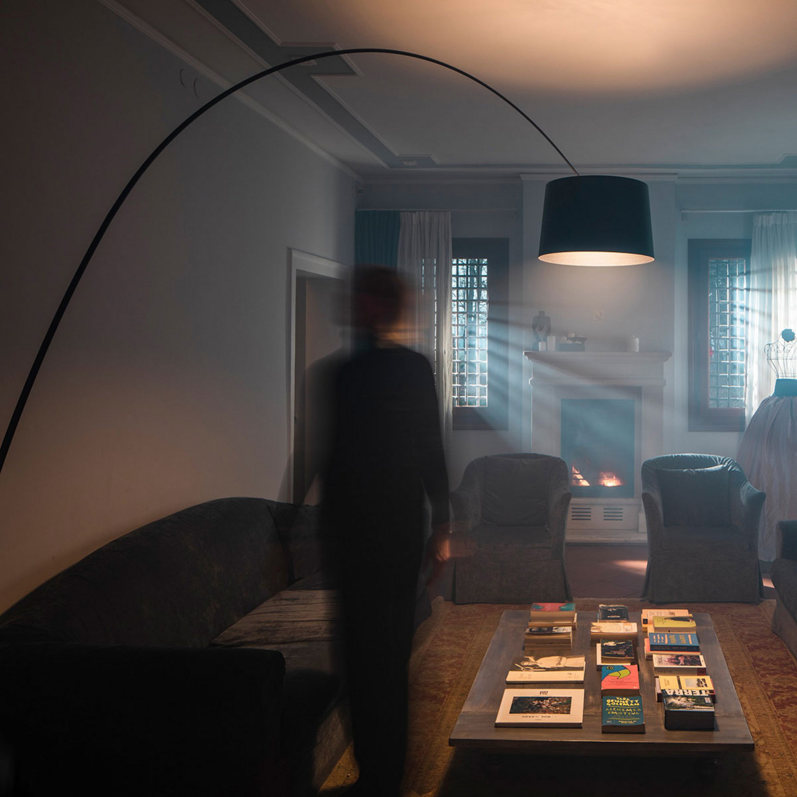 Foscarini Twiggy MyLight lampadar LED CCT negru - Camera de zi / sufragerie - Design - Plastic