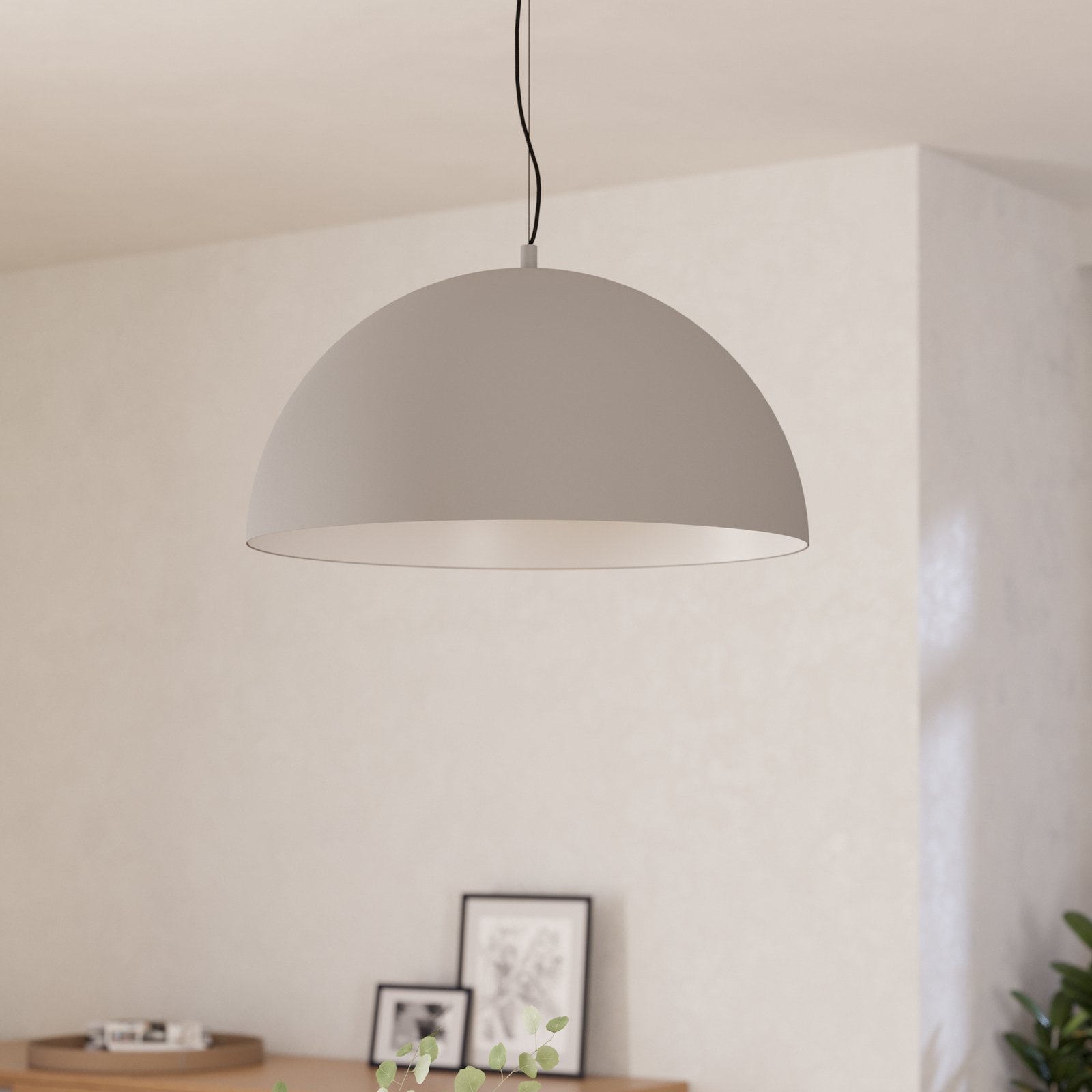 Gaetano 1 závěsné svítidlo, Ø 53 cm, šedá/bílá, ocel