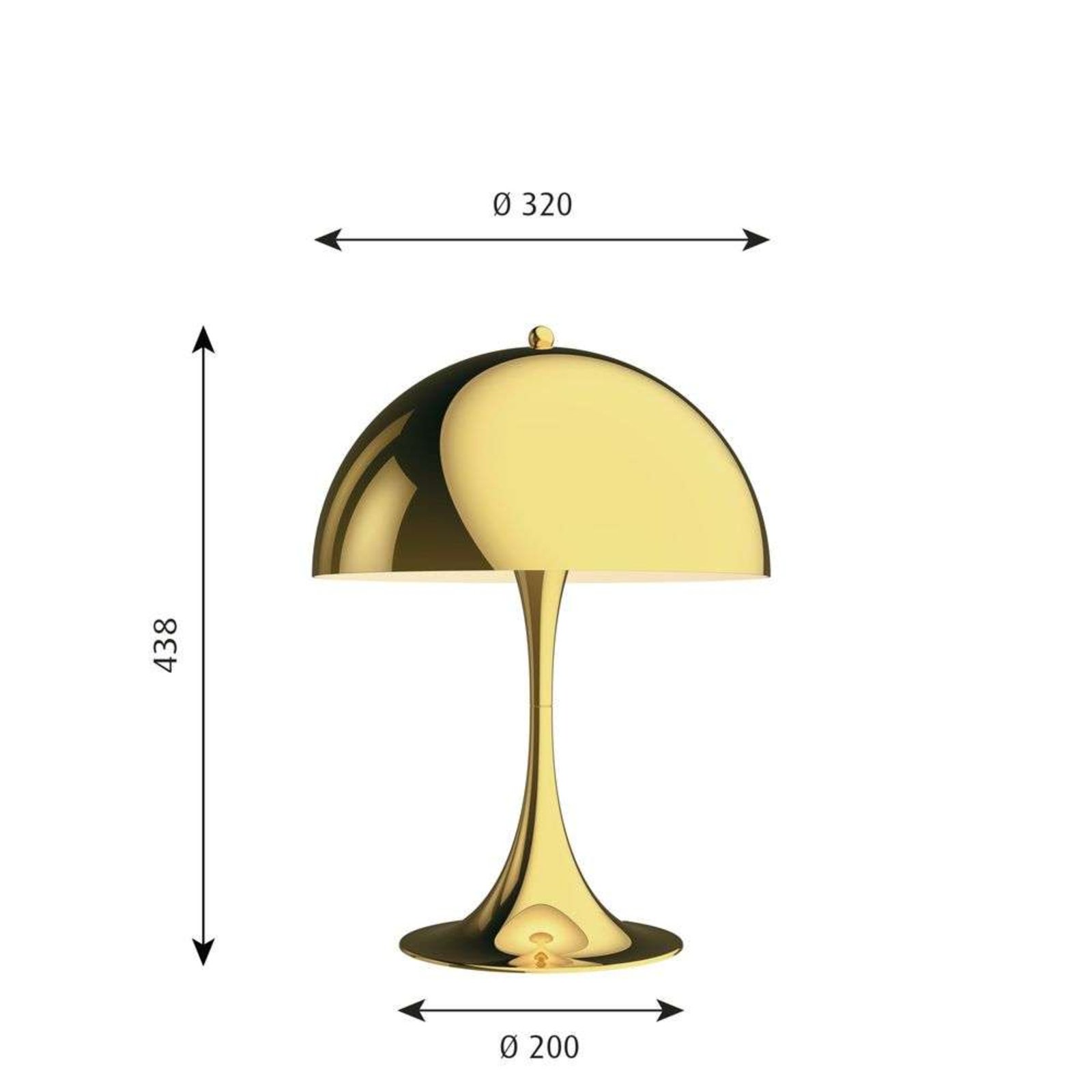 Panthella 320 Stolová Lampa Brass - Louis Poulsen