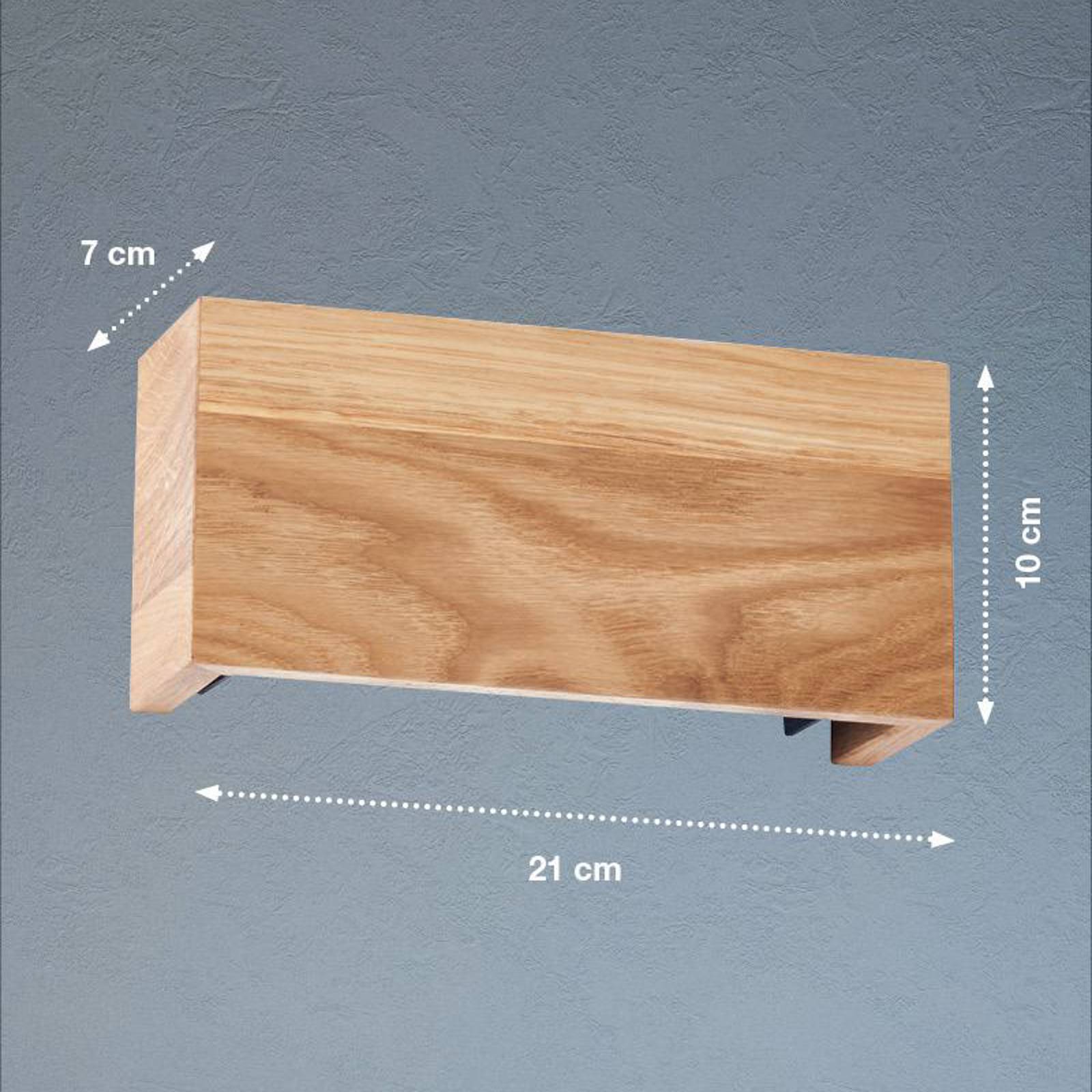 LED-Wandlampe Shine-Wood,  Breite 21 cm, Eiche/schwarz, Holz günstig online kaufen