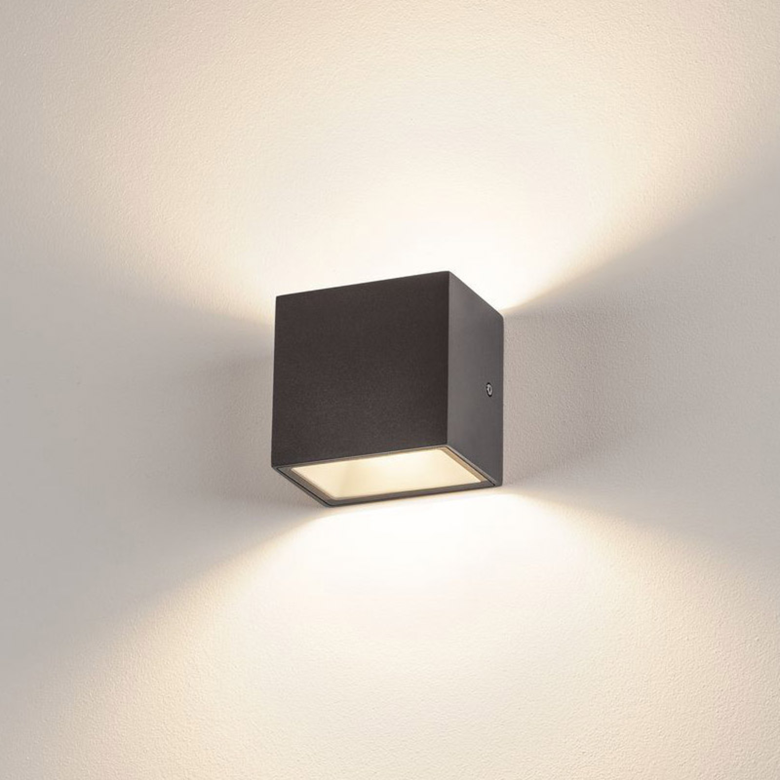 SLV Sitra Cube LED-utomhusvägglampa, antracit