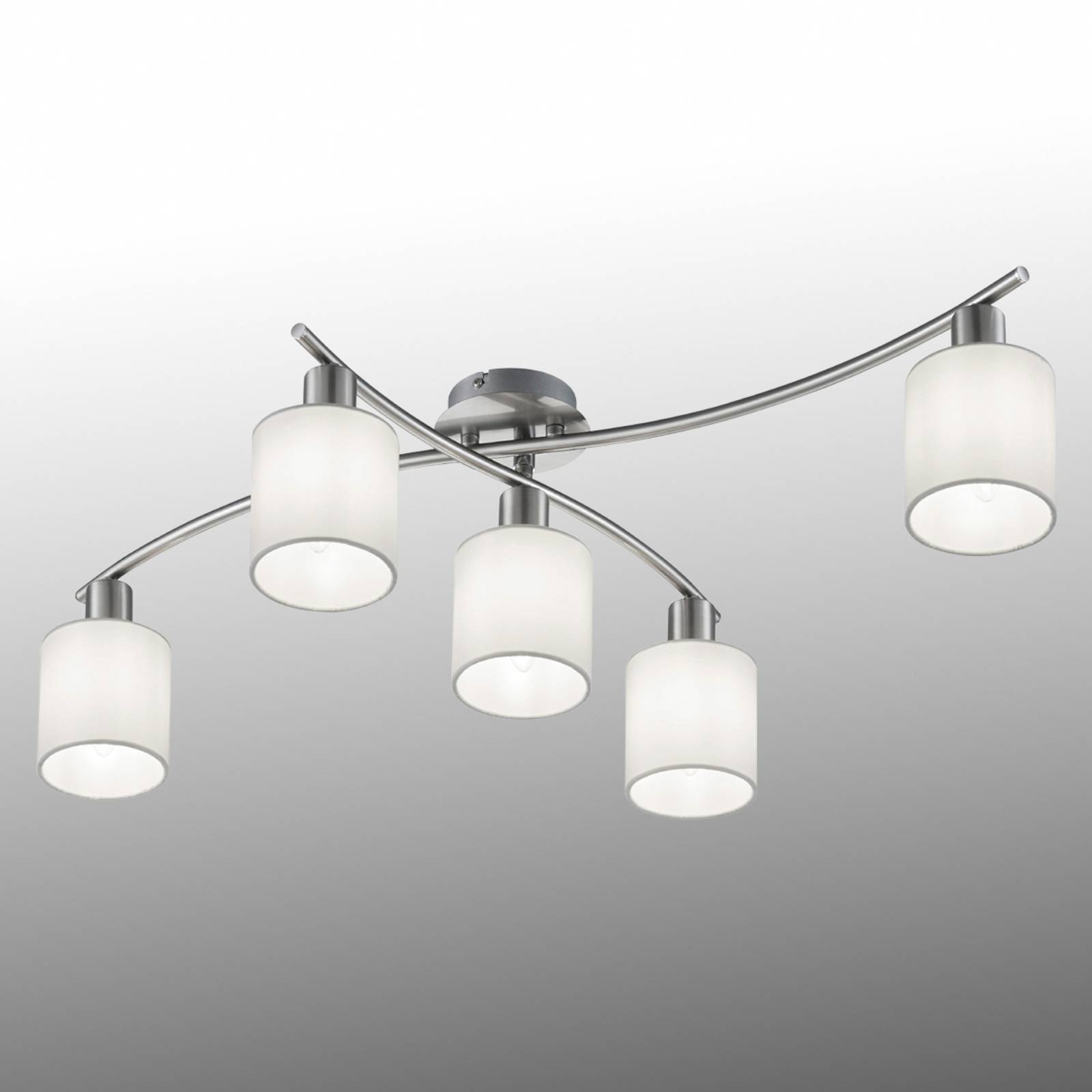 Trio Lighting Vit tygskräm – taklampa Garda