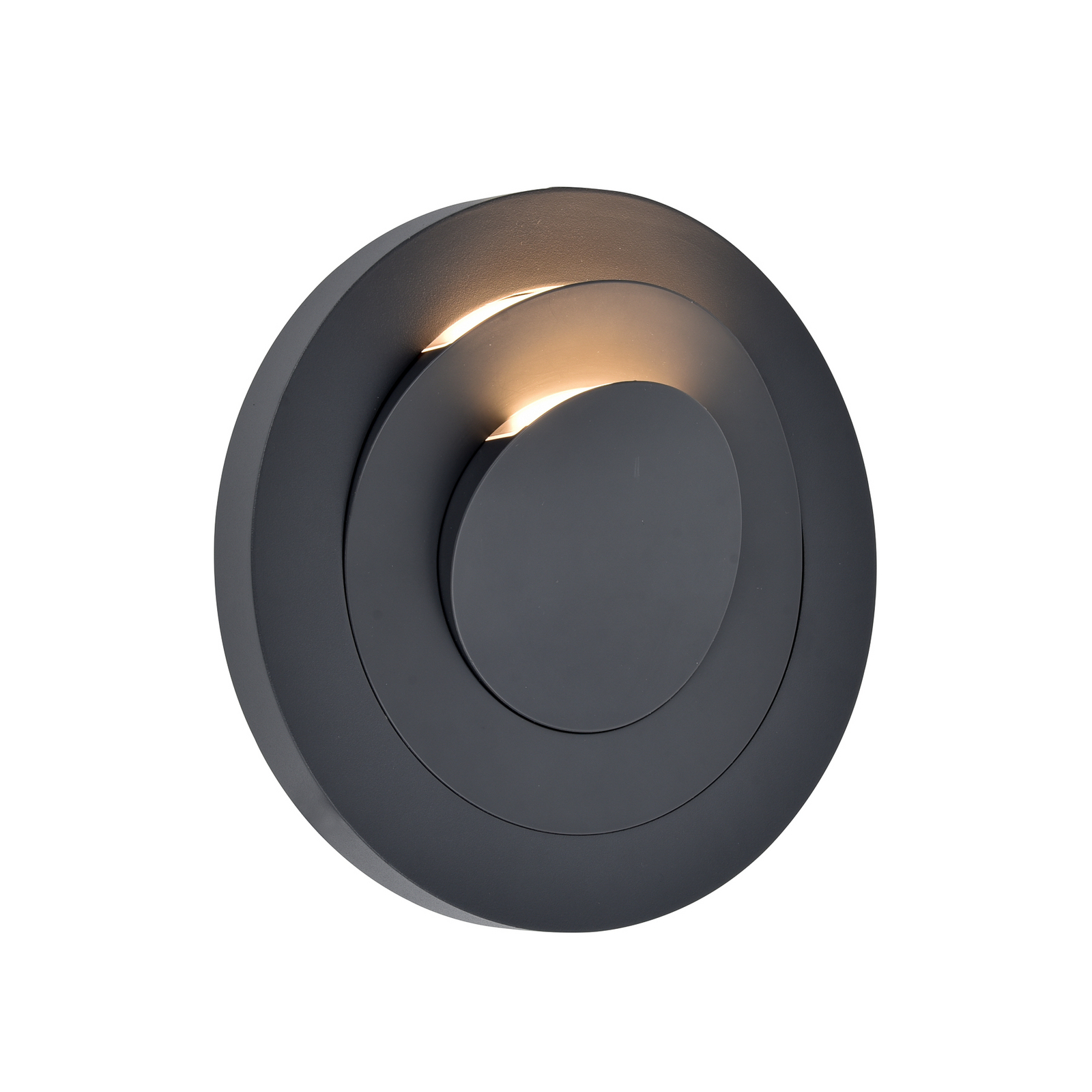 LED-Außenwandleuchte MOOV, dunkelgrau, Ø 21 cm, Metall, IP54