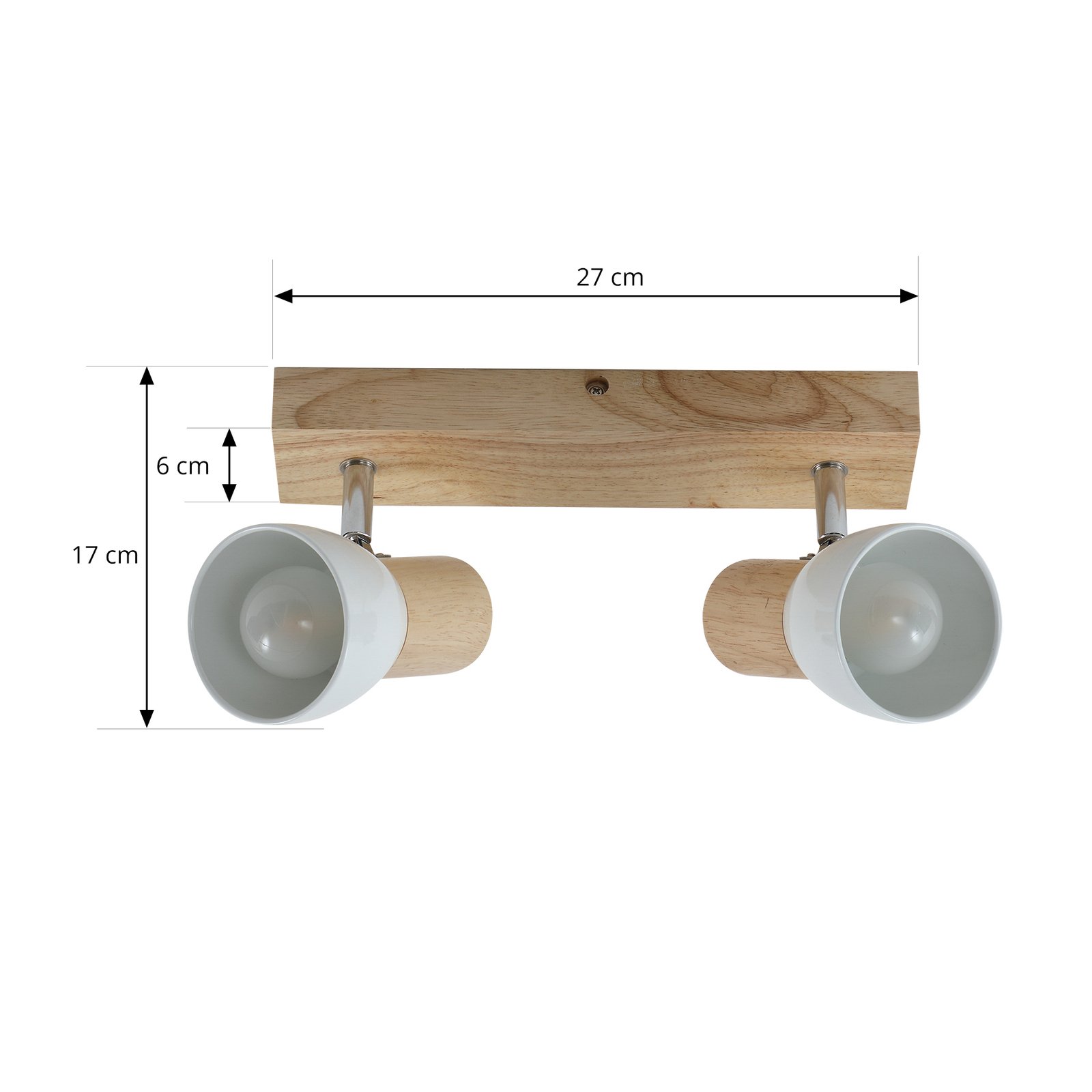 Thorin 2 Ceiling Lamp Wood/White - Lindby
