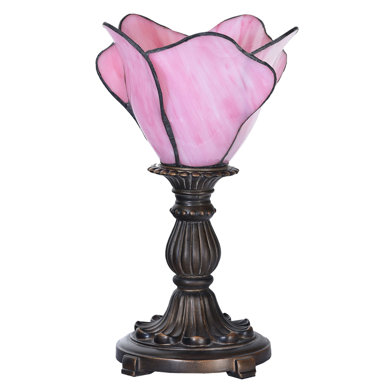 Stolní lampa 5LL-6099 v růžové barvě, styl Tiffany