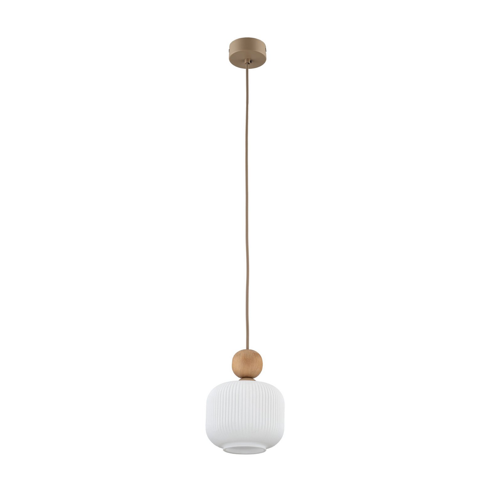 Suspension Ballo, à 1 lampe, blanc, verre, Ø 15 cm, E14