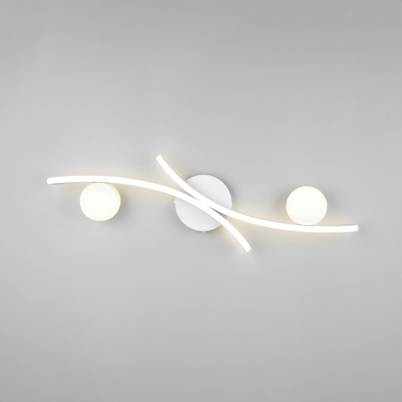 Plafoniera LED Napoli, bianco opaco, lunghezza 70 cm, metallo CCT