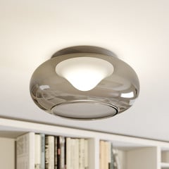 Lucande LED-es mennyezeti lámpa Mijo, Ø 43 cm, füstszürke, üveg