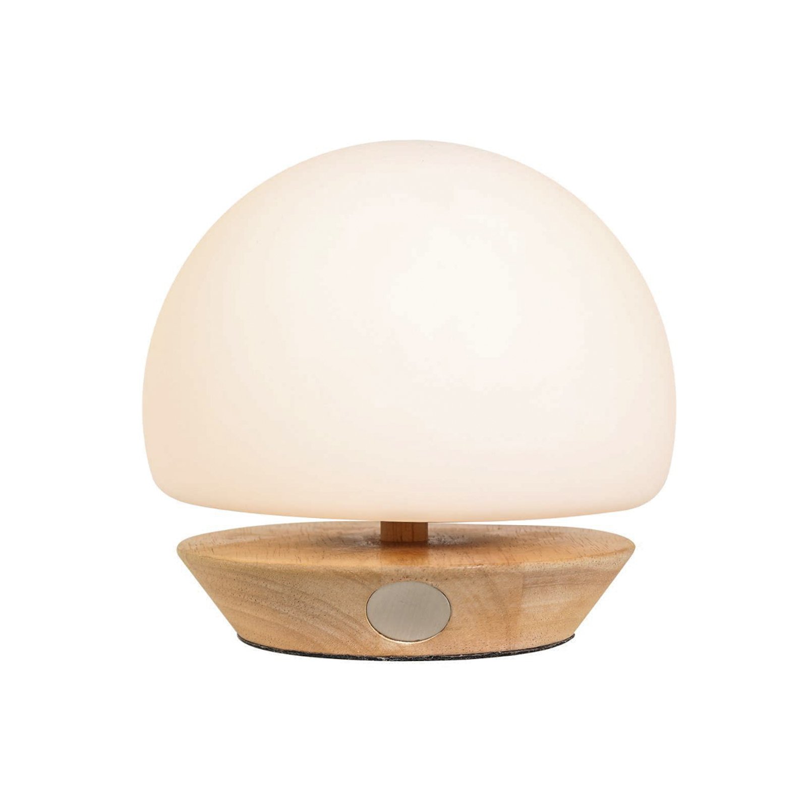 Ancilla table lamp, wood, glass, beech, opal white, G9 socket