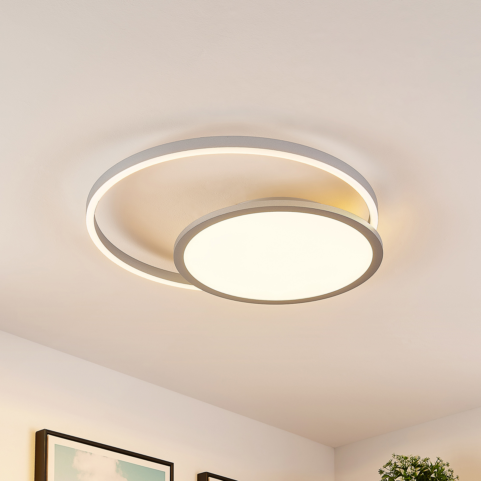 Φωτιστικό οροφής Lucande Irmi LED, αλλαγή χρώματος CCT