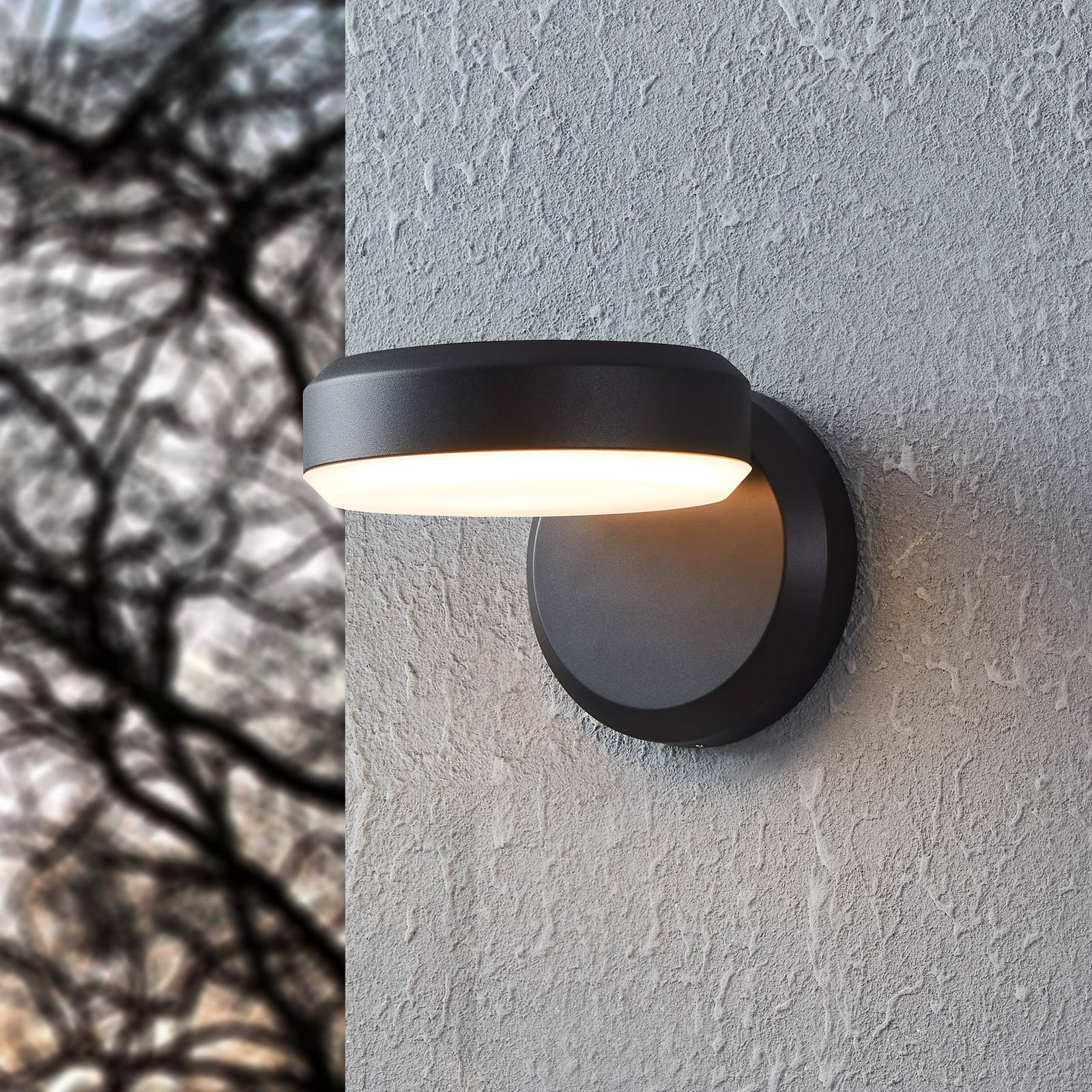 EGLO Applique d'extérieur LED Fornaci, noire, largeur 16 cm, métal