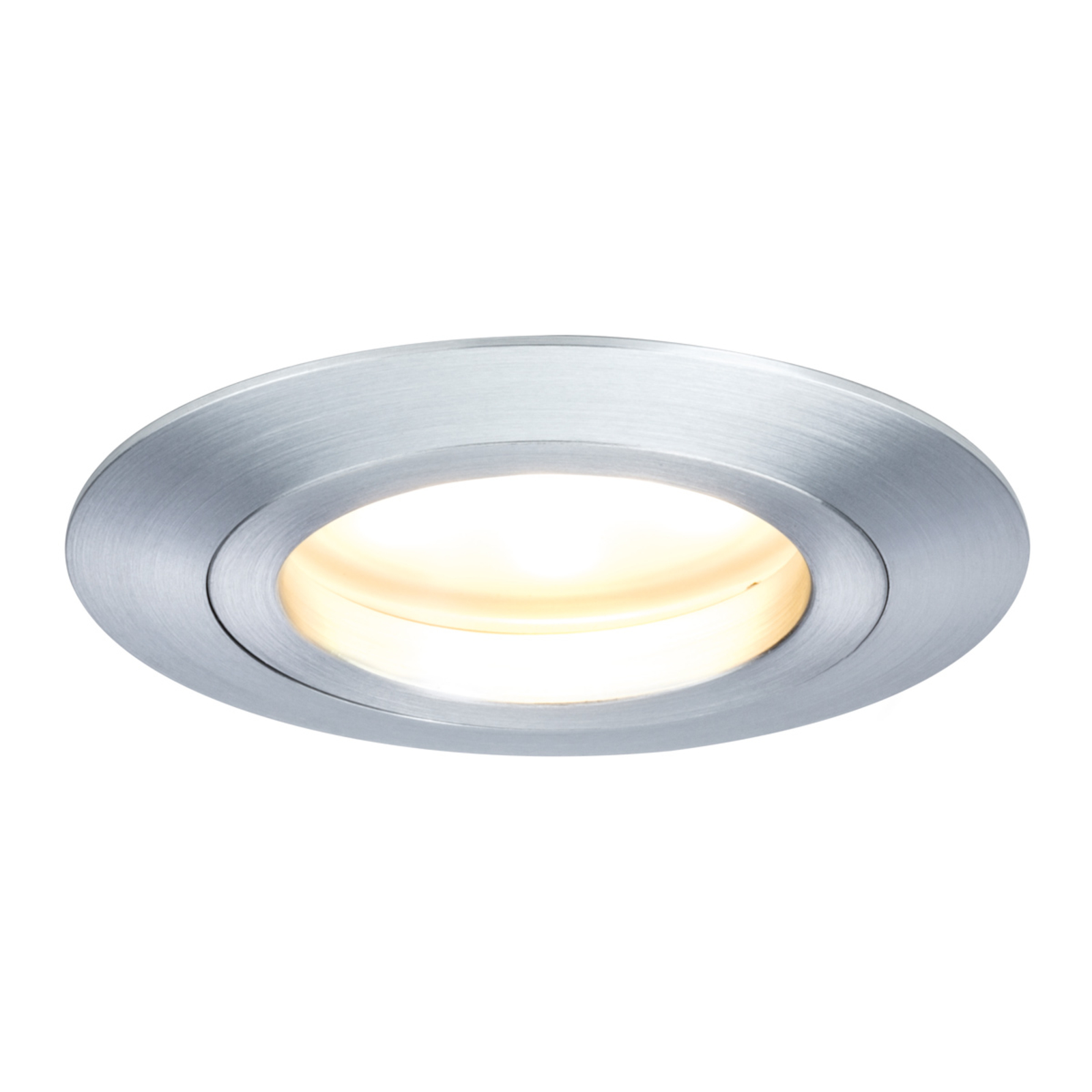 Paulmann Aluminium LED recessed light Coin round IP44, for Bathroom, aluminium, glass, 7 W, energy efficiency: A+