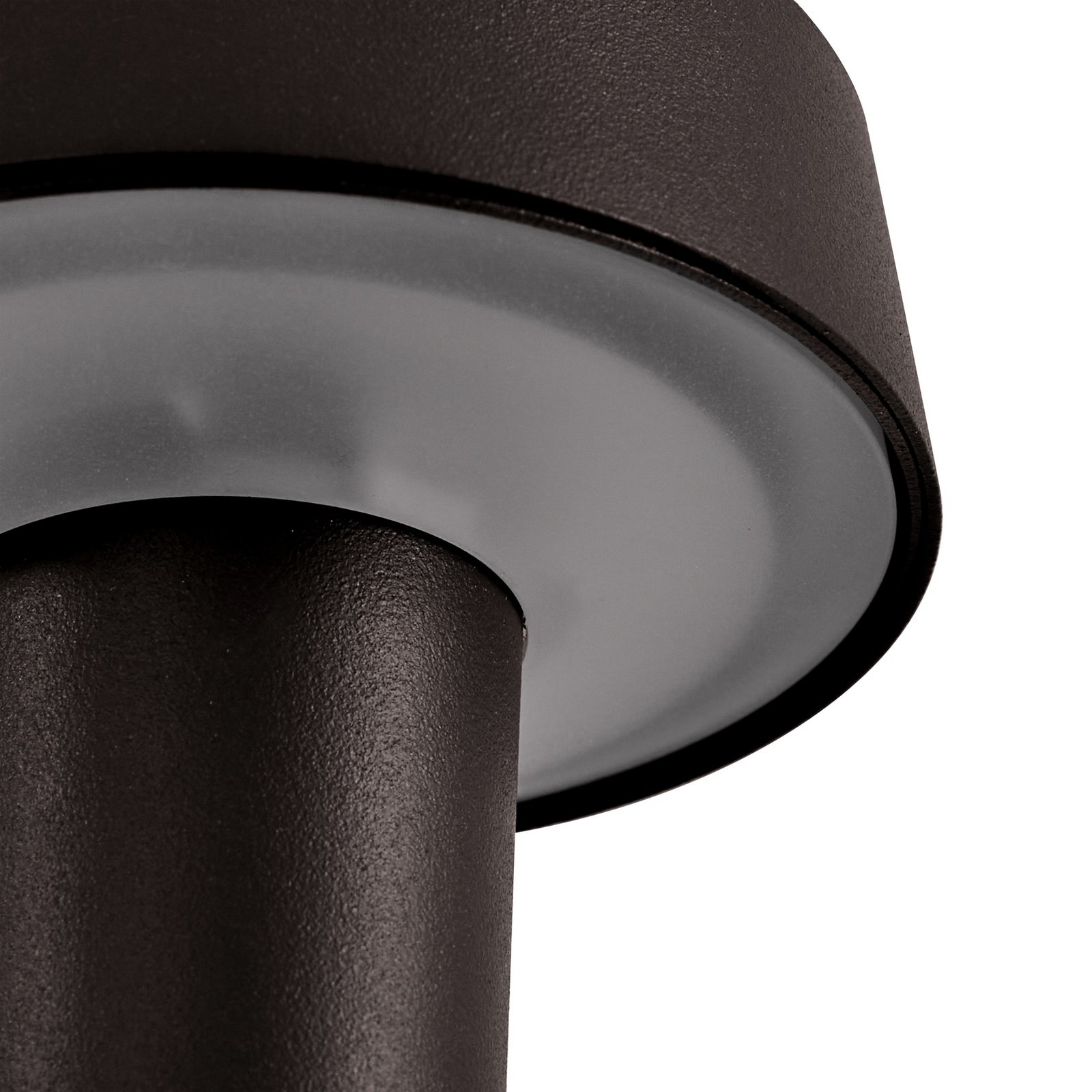 Lea LED-batterijkaarsenhouder, vaas, donkerbruin 28 cm - Lucande