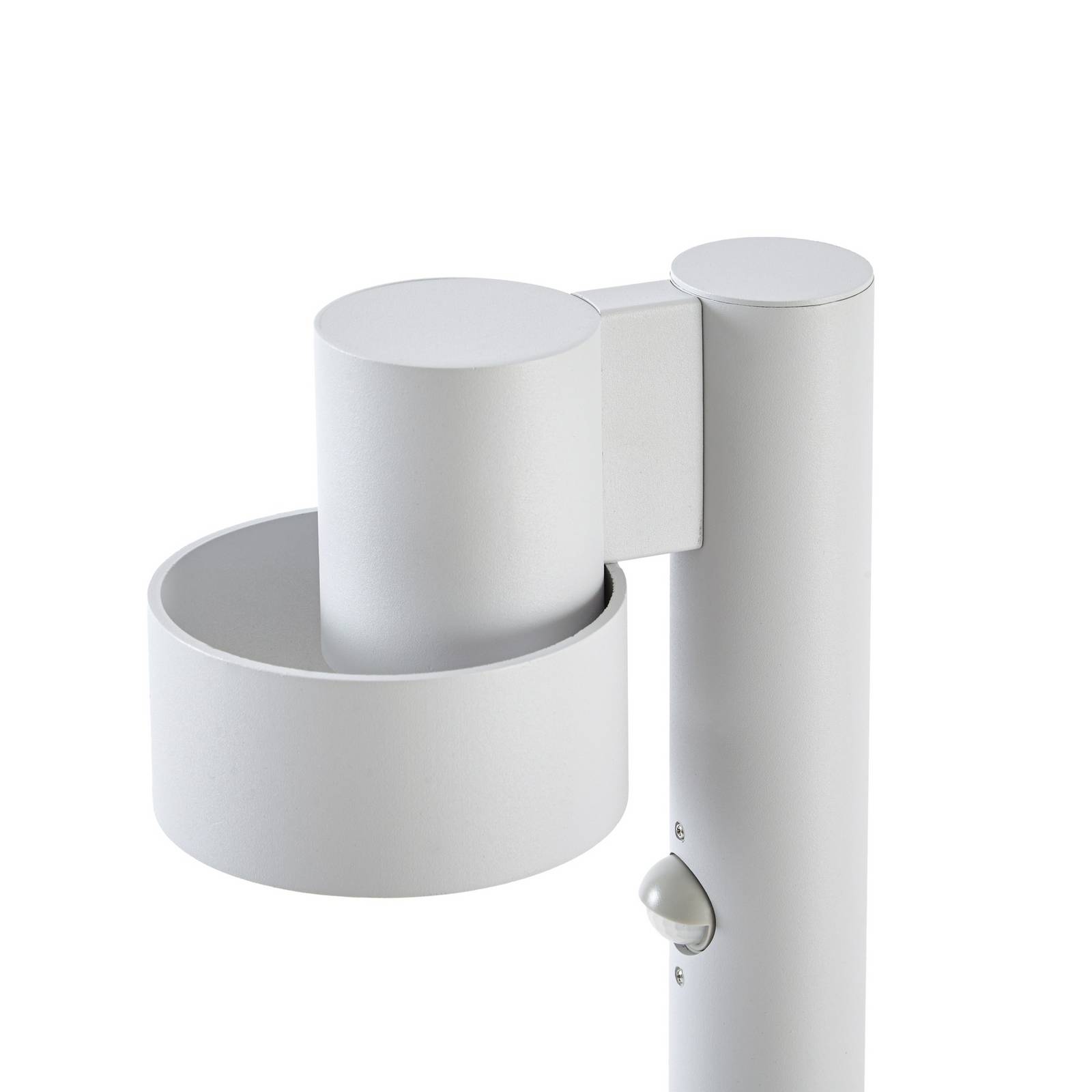 Słupek ogrodowy LED Lucande Elune, jasnoszara, z czujnikiem, IP44, 77 cm