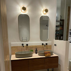 EBB & FLOW seinävalaisin Horizon Surface, beige, lasi, Ø 29 cm