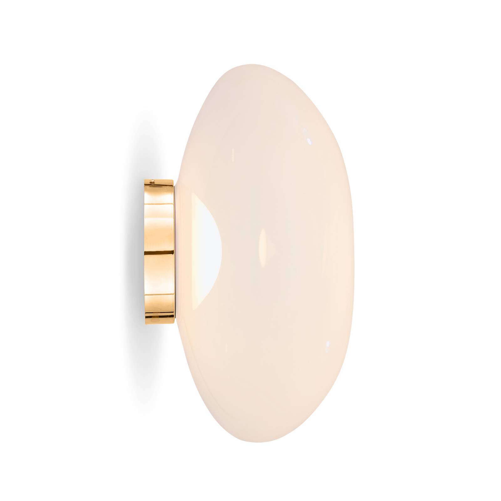 Tom Dixon LED-Wandlampe Melt, Ø 50 cm, opal/goldfarben