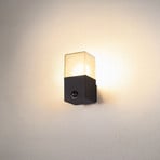 SLV Grafit outdoor wall light, angular, with sensor