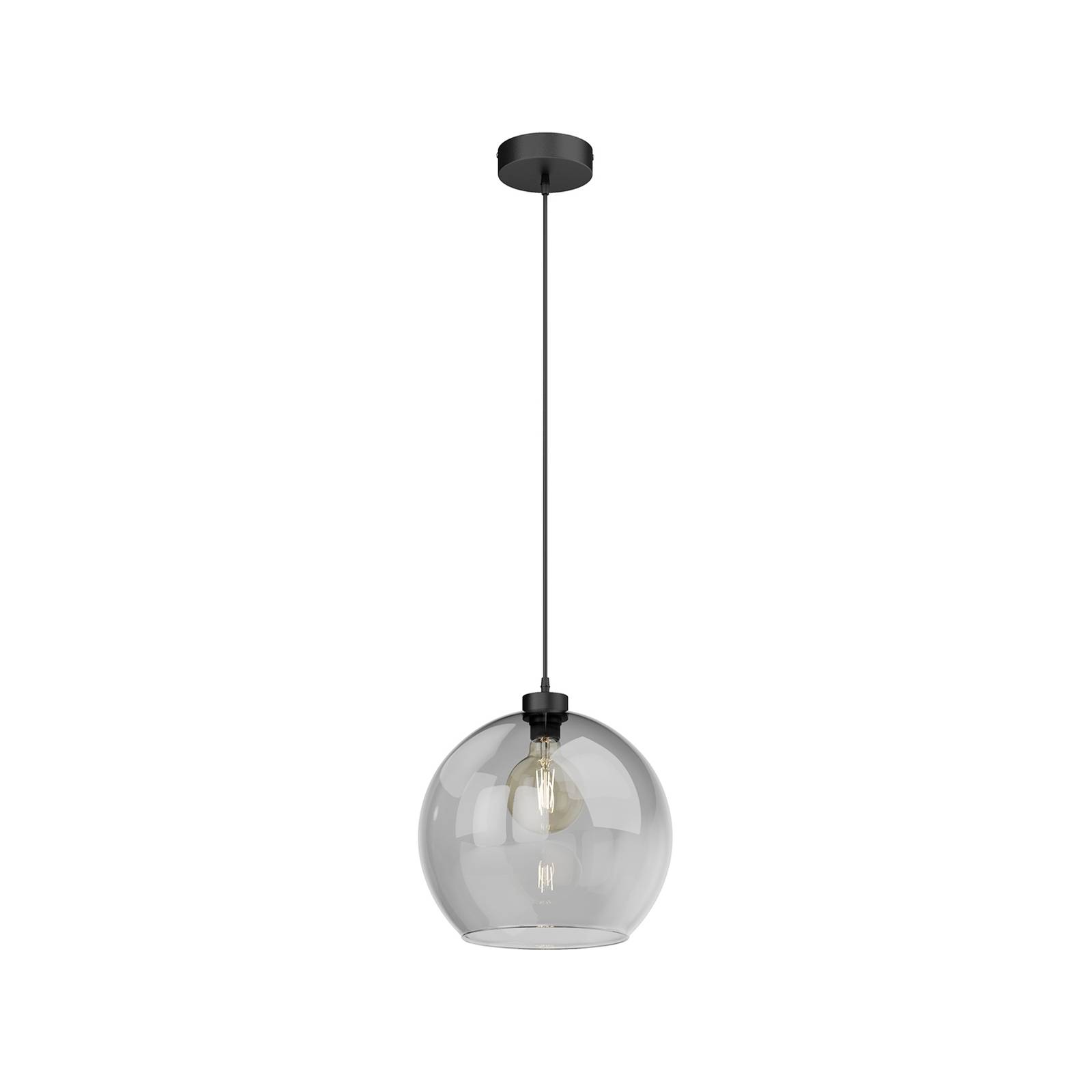 Euluna Glass Pendant Light - Living / Dining Room - Hanging Light - Globe Light - dimmable - Modern - Black