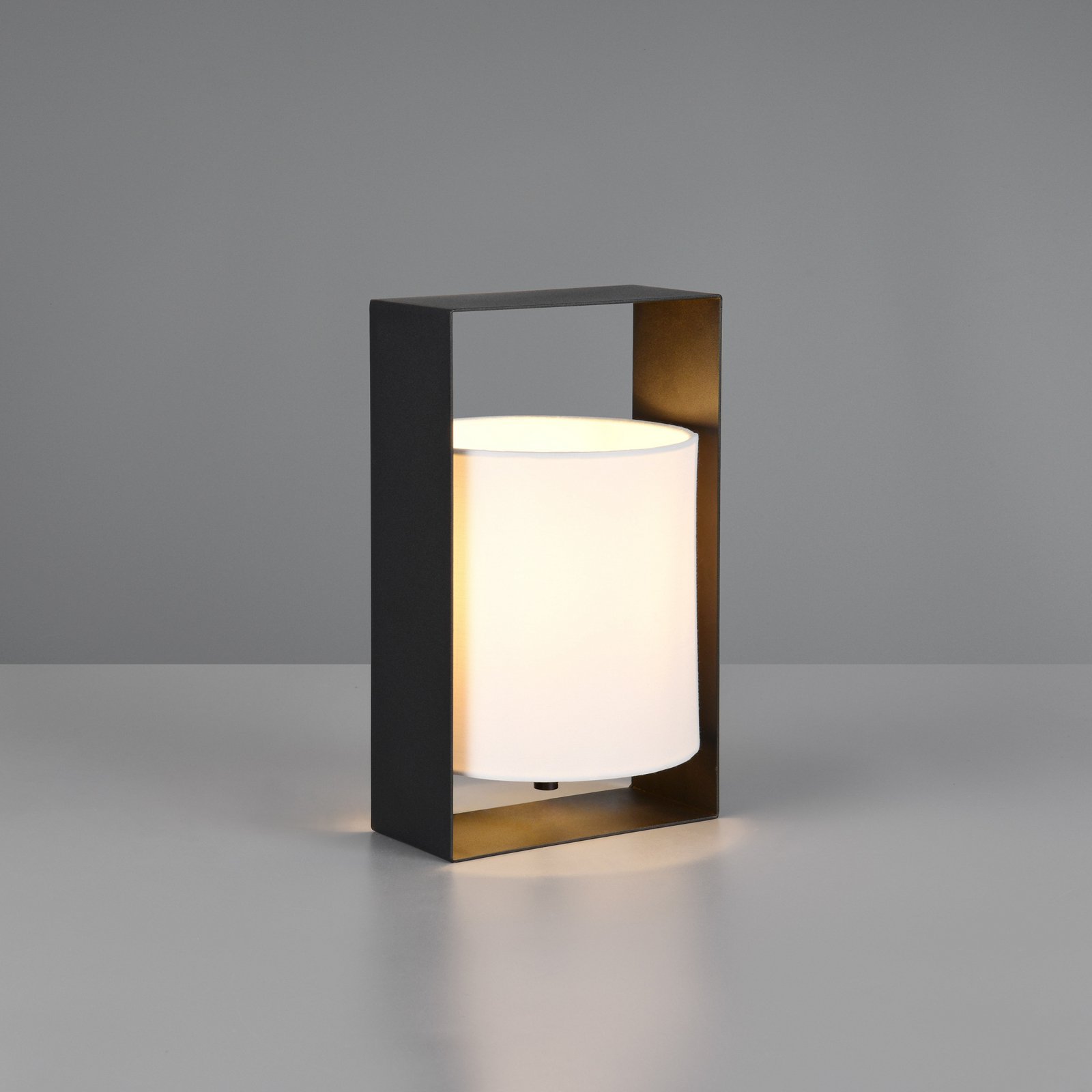 Pail table lamp, matt black, metal, height 27 cm