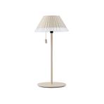 Lindby LED-ladattava pöytävalaisin Ilvi, beige, alumiini, Ø 17,5 cm