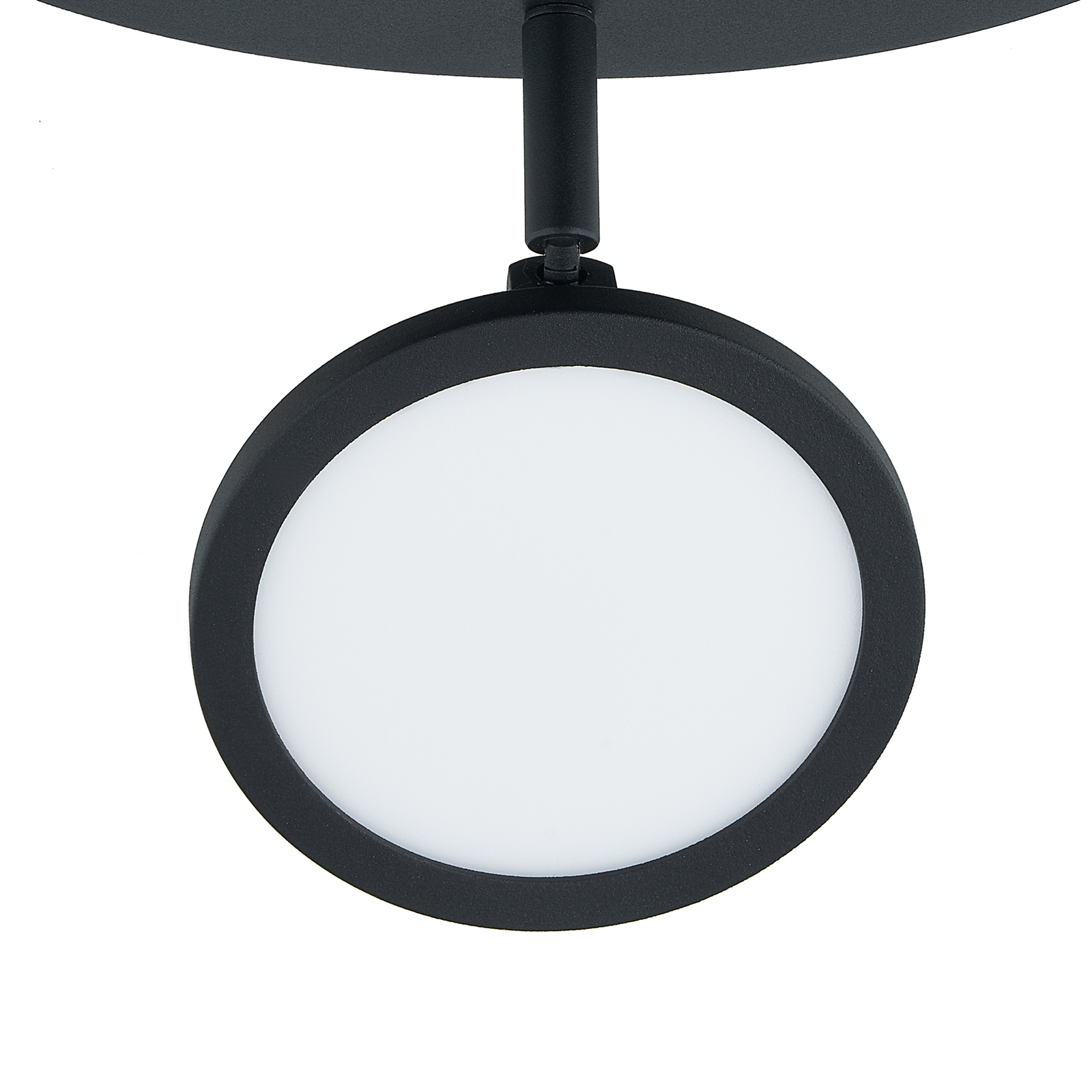 Lindby LED stropné svietidlo Manel, čierna farba, železo, Ø 22 cm