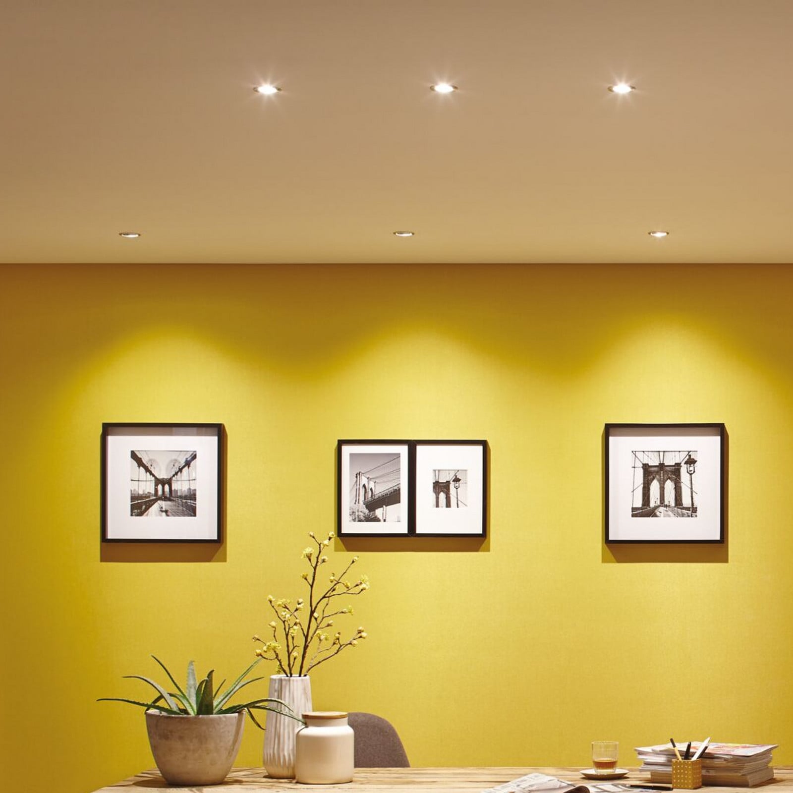 Paulmann, lot de 3 spots Nova ronds orientables, blanc mat, GU10, 2700 K für Salon / Salle à manger - Moderne - aluminium