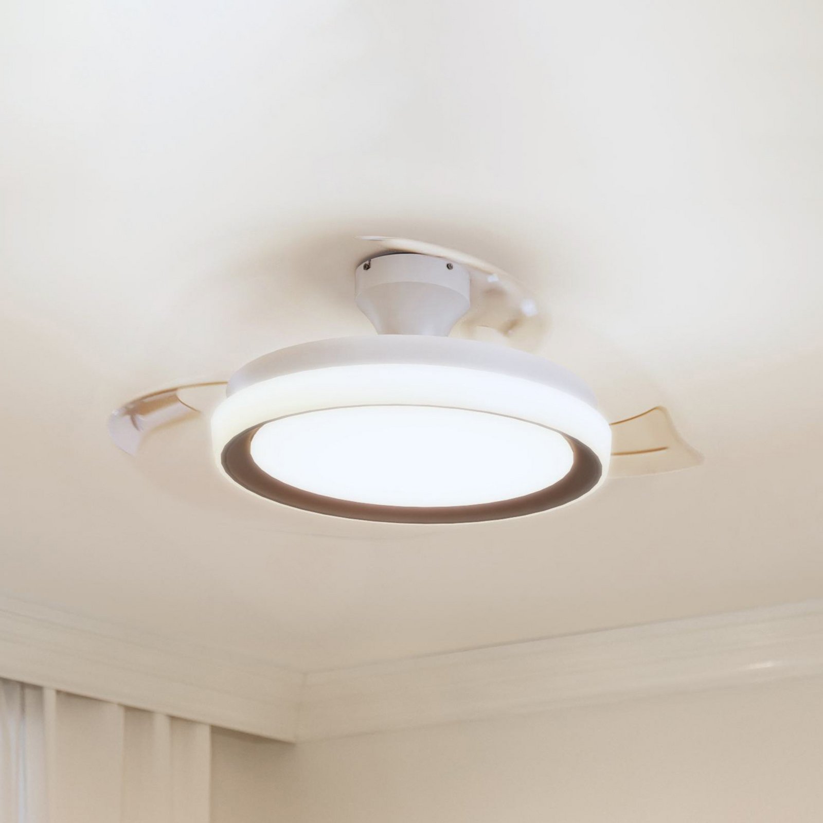 Ventilatore da soffitto LED Philips Bliss, oro/bianco, silenzioso, CCT