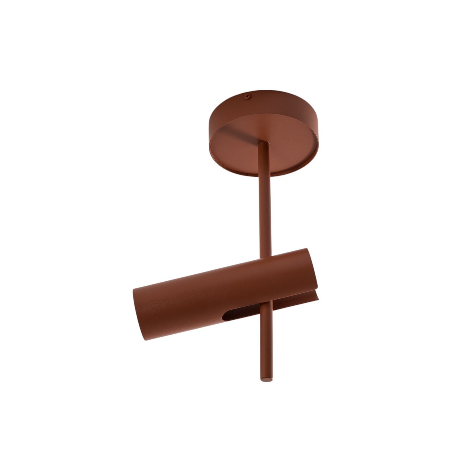 Spot pour plafond Leda 1, rouge brique, à 1 lampe, hauteur 34 cm