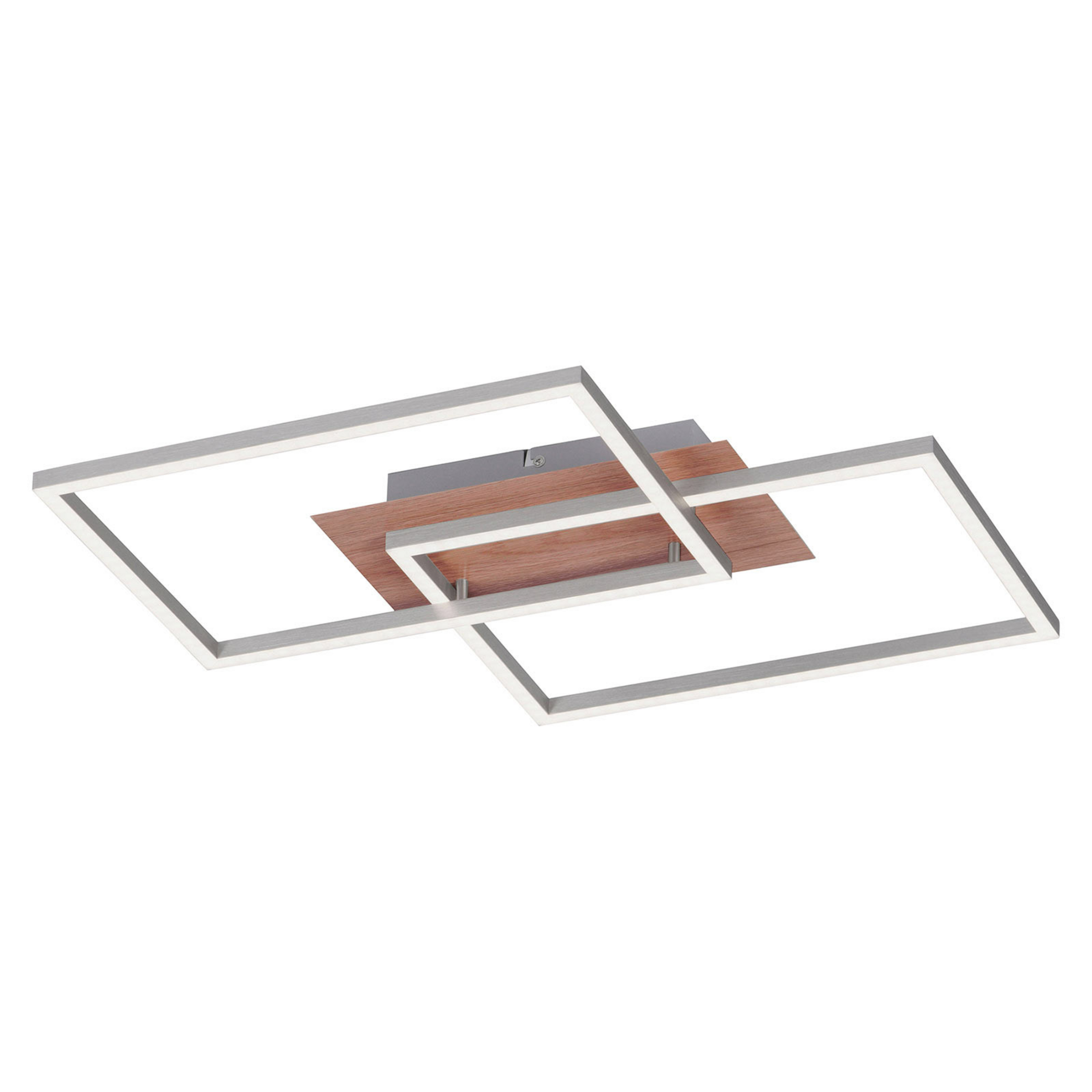 LED-Deckenleuchte Iven, dim, stahl/holz, 50,4x42cm