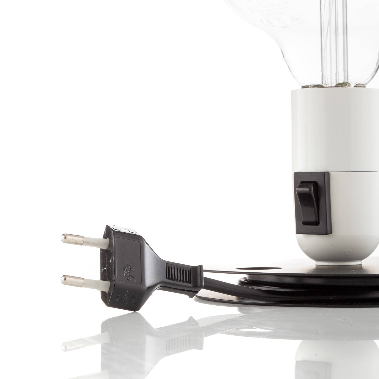 Lampa stołowa LED FLOS Lampadina biała, czarna podstawa